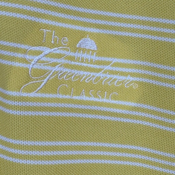 Under Armour Performance Polo Shirt Men Medium Yellow Greenbriar Old White TPC - Picture 4 of 9